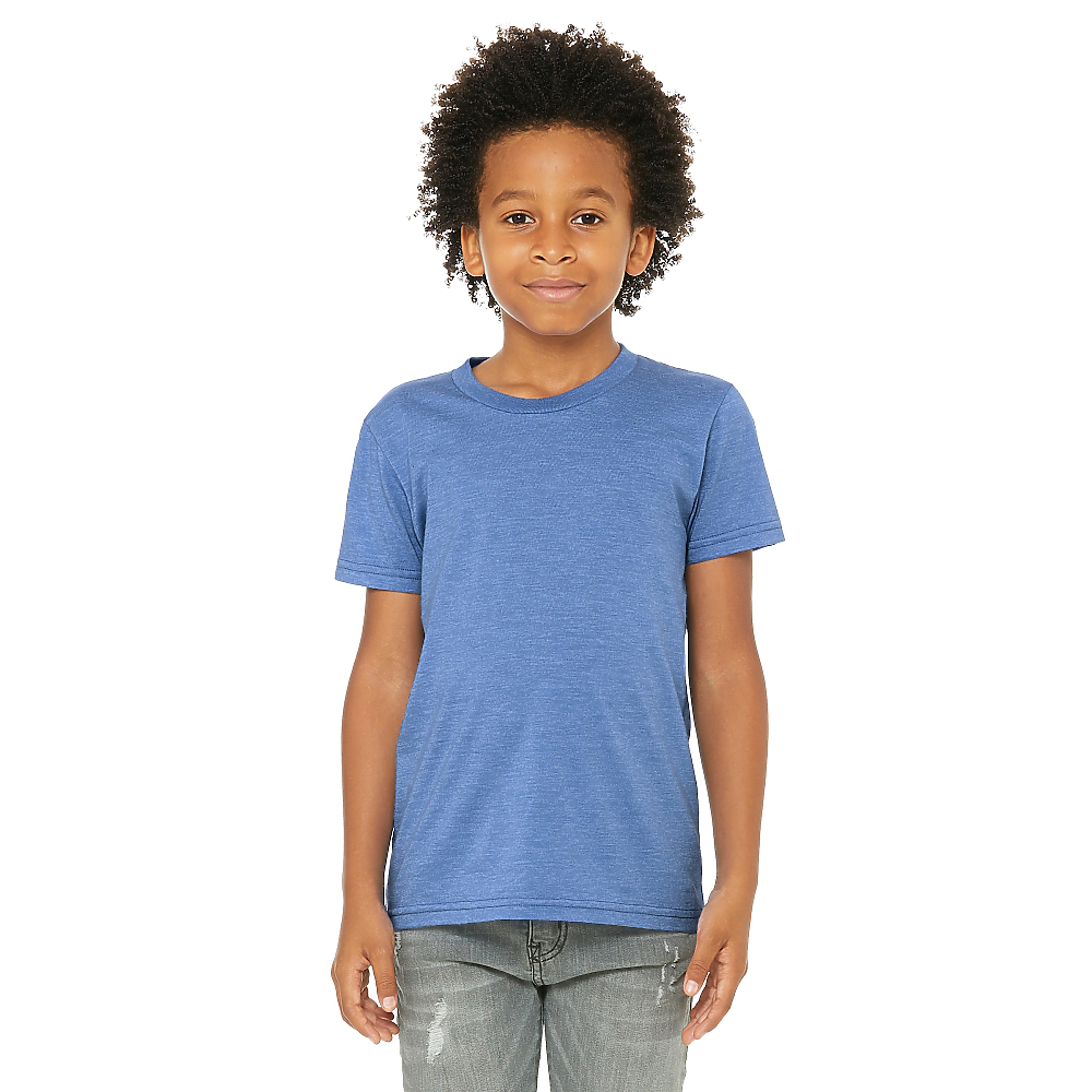 BELLA+CANVAS                      Youth Heathered Tee- Custom Printed Front